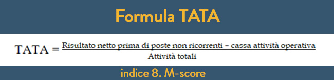 Formula TATA Indice 8. M-score